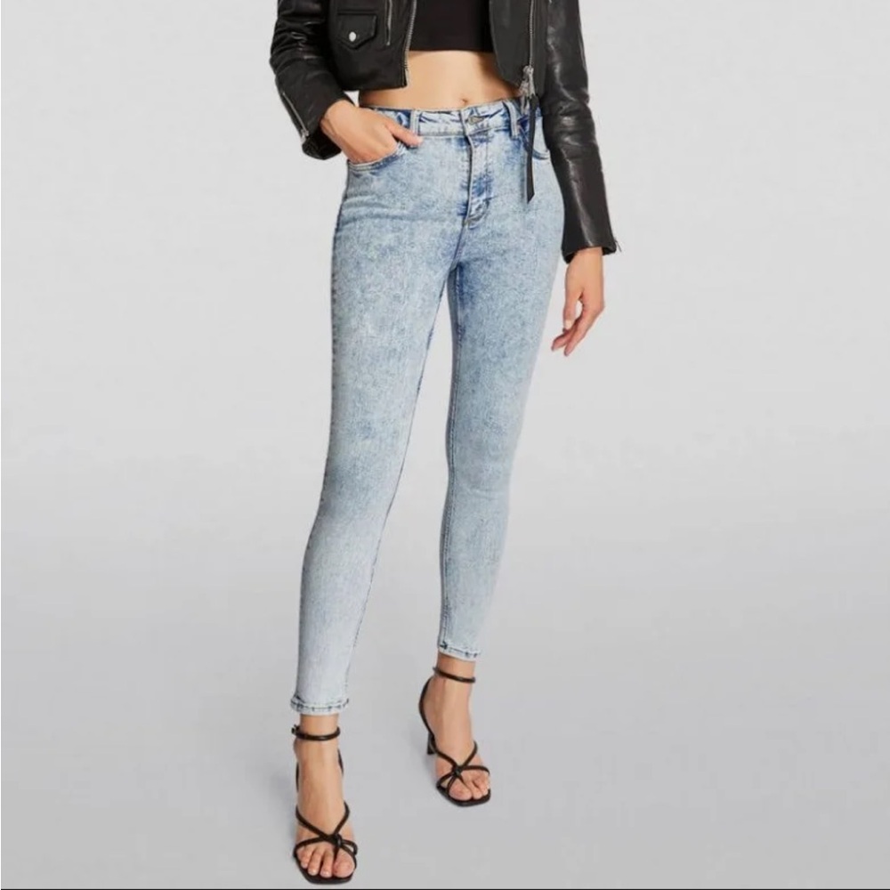 AllSaints Women’s Dax High-rise Jeans in Blue Acid Wash, Size 28